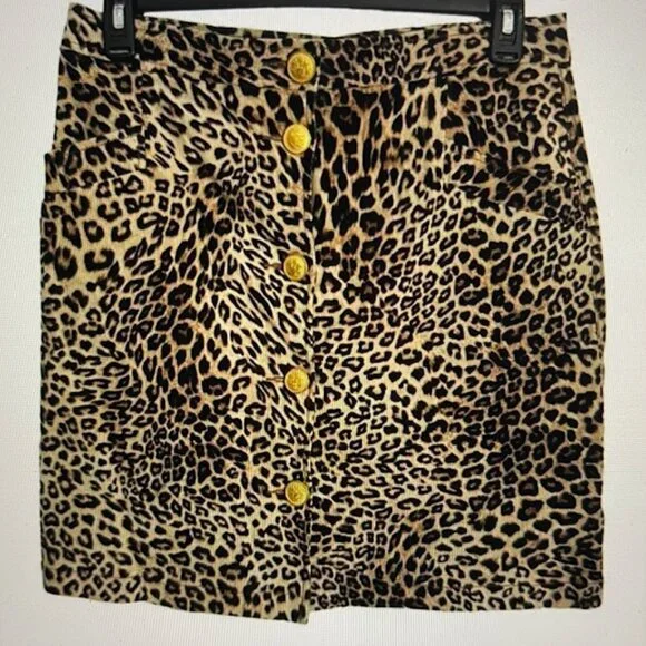 Karen Kane Skirt Size 4 Animal Print Front Buttons Women Skirt - New! - Picture 3 of 6